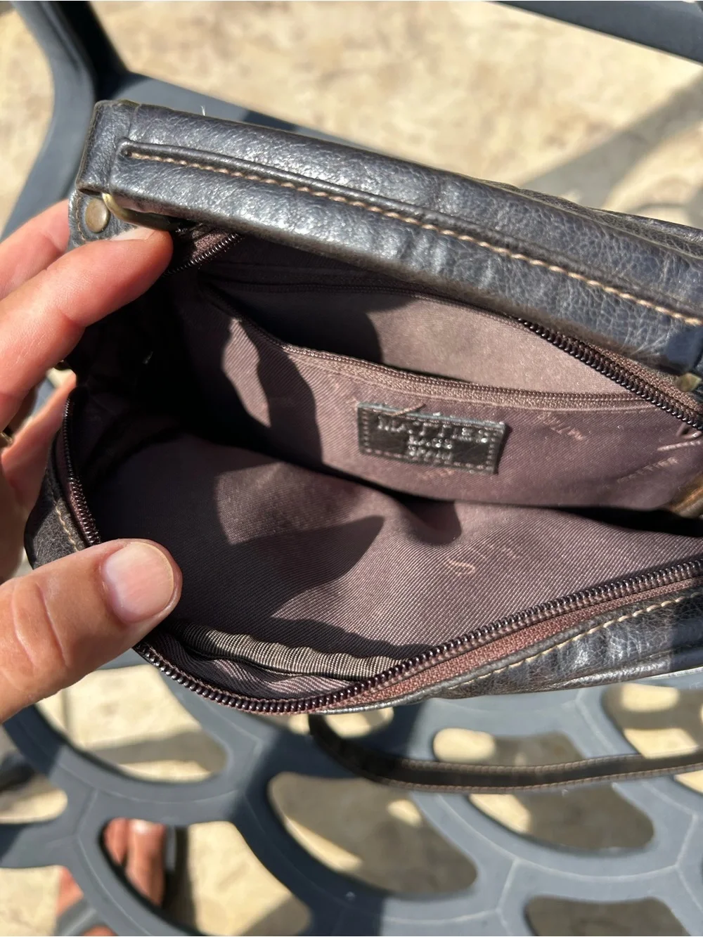Men's Crossbody Leather Bag in Dark Brown